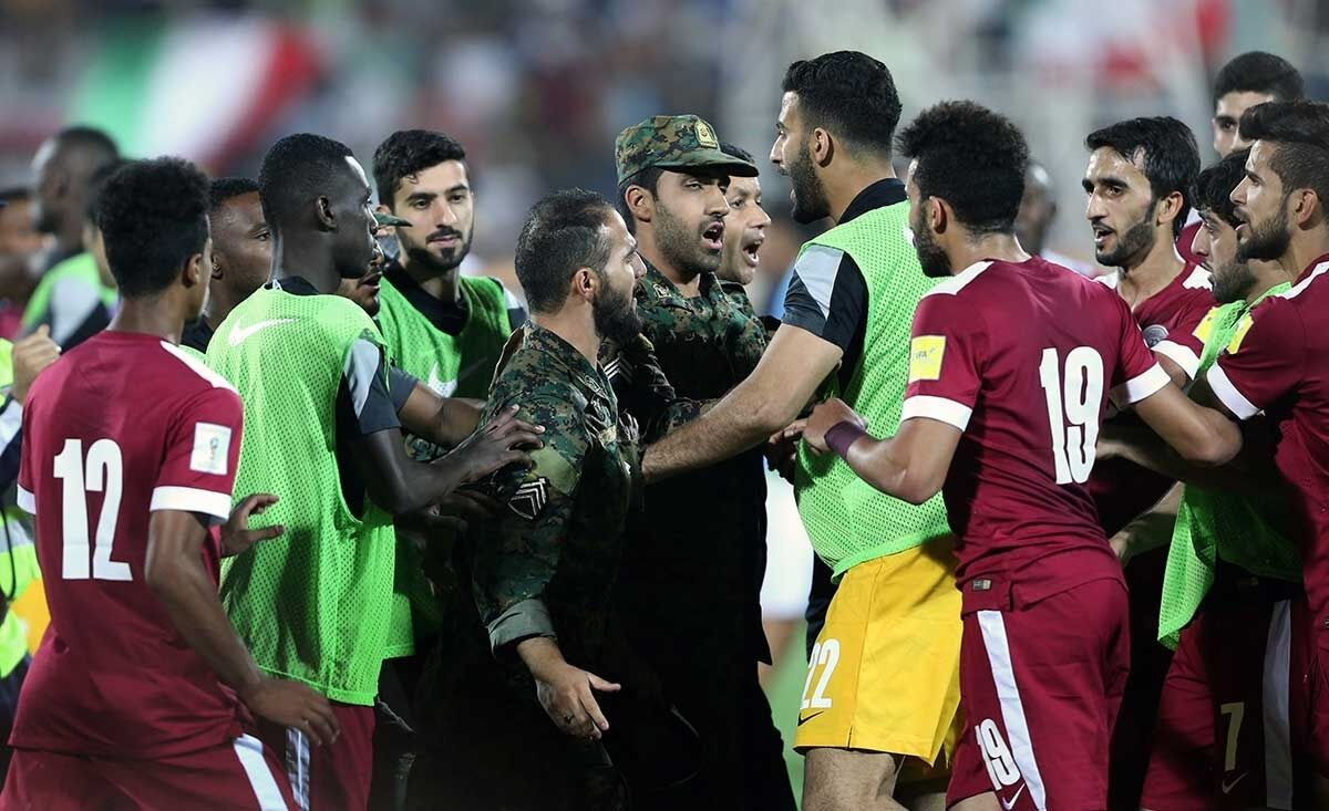 درگیری دیدار ایران قطر/تصاویر