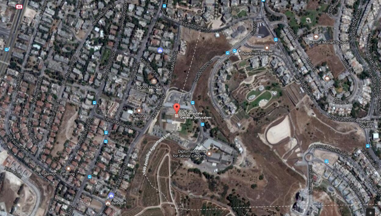 مکان جدید سفارت آمریکا در بیت‌المقدس
