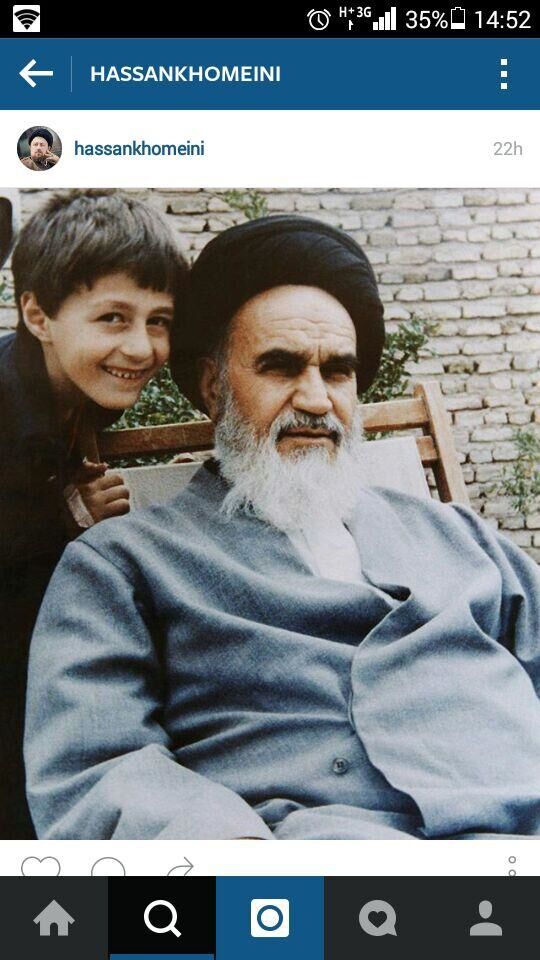 سیدحسن خمینی در کنار امام/عکس