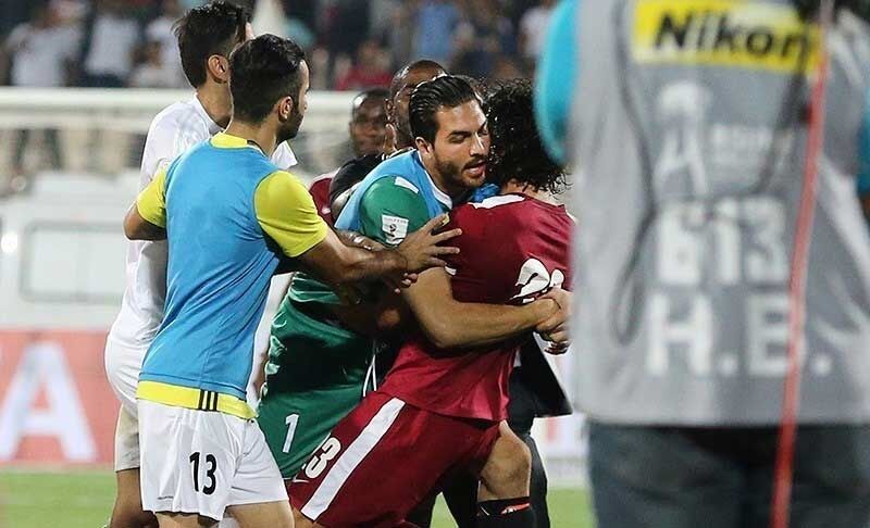 درگیری دیدار ایران قطر/تصاویر