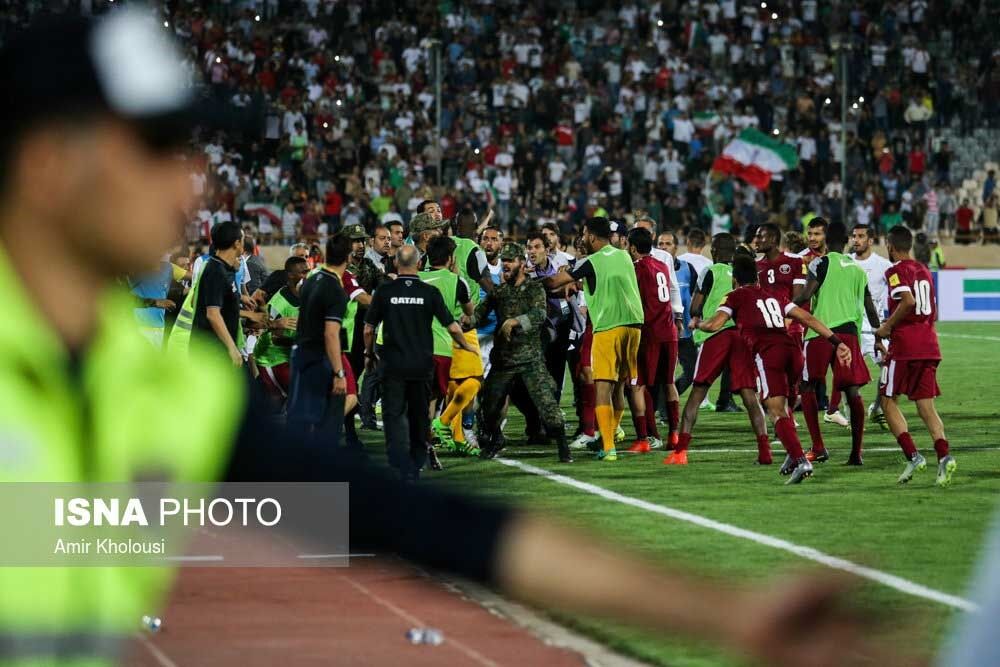 درگیری دیدار ایران قطر/تصاویر