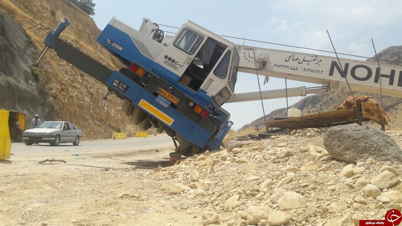 واژگونی‎ عجیب جرثقیل!+تصاویر