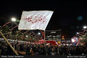 غروب و شب اربعین حسینی در کربلا