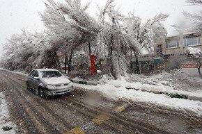 بارش برف شدید در اراک/ تصاویر